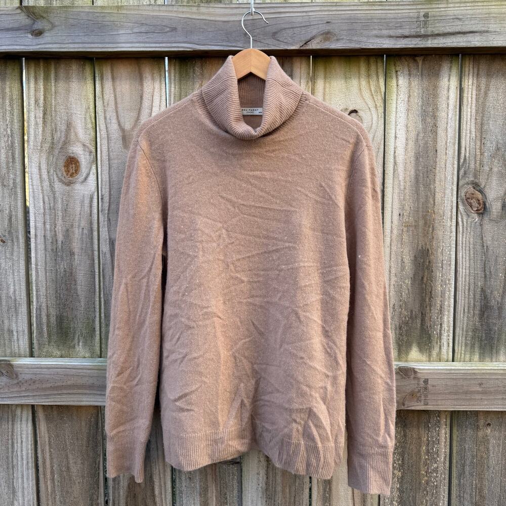 Equipment Femme Camel Cashmere Turtleneck Sweater | Luxury Neutral Knit